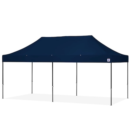E-Z Up TAA Compliant Eclipse Shelter, 10' W x 20' L, , Black Steel Frame, Navy Blue Top EC3STL20KFBKTMCNB